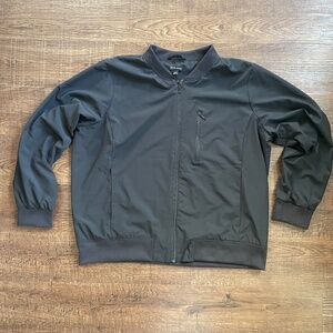 Banana Republic Black Bomber Jacket XL Men Zip Front Lightweight Stretch Travel